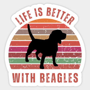 Life Is Better With Beagles Sticker